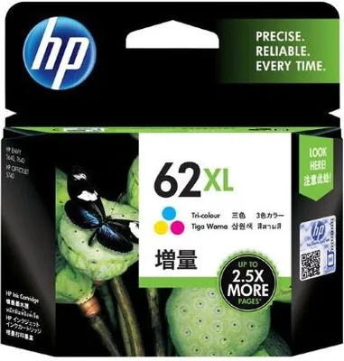 Obrázek produktu pro HP 62XL Tříbarevná originální inkoustová kazeta s vysokou výtěžností, Nejvyšší, Azurová, Purpurová, Žlutá, Inkoust na bázi barvy, 11,5 ml, 1 kusů, 415 str.
