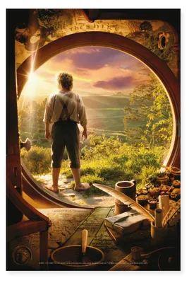 Produktbild von Spreadshirt Der Hobbit Bilbo Beutlin In Beutelsend Poster 60x90 cm, One size, Weiß