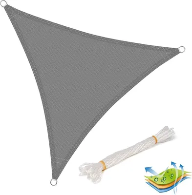 Immagine prodotto di Telo ombreggiante triangolare in HDPE con protezione UV | Grigio | 200x200x200 cm