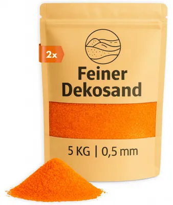 Productafbeelding van Deko-Sand oranje, 10 kg, geschikt voor vazen, glazen en als decoratief materiaal