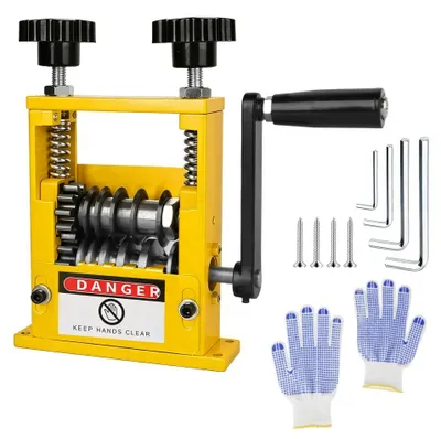 Image de Appareil de dénudage de câbles pour recyclage du cuivre - Machine de dénudage de fils manuelle et à perçeuse - 3 à 17 mm, 6 canaux - Acier inoxydable - Lame réglable - Portable - Jaune