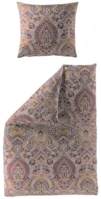 Produktbild von Bierbaum Biber Bettwäsche 135x200 Ornamente Barock lachs aubergine 3846-51