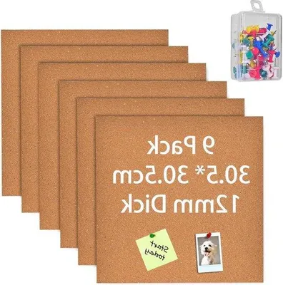 Produktbild von Famanu Korkplatte selbstklebend 30x30 cm 12 mm - Set von 9 Korkwänden