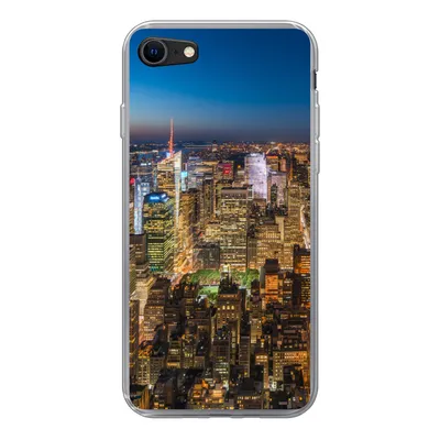 Produktbild von MuchoWow® Handyhülle Schutzhülle Hülle für iPhone 8 New York - Farben - Nacht Silikon Softcase Handy Hülle - Schutzhaube