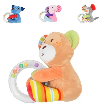 Produktbild von Lorelli Baby Plüschtier, Rasselring, Greifling, Rassel, Kuscheltier, ab Geburt beige