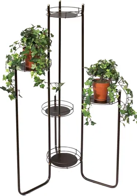 Image de DanDiBo Escalier pour fleurs en métal 102 cm Porte-fleurs avec 5 étagères Art.4A Étagère pour fleurs Colonne pour plantes Porte-plantes Escalier pour plantes