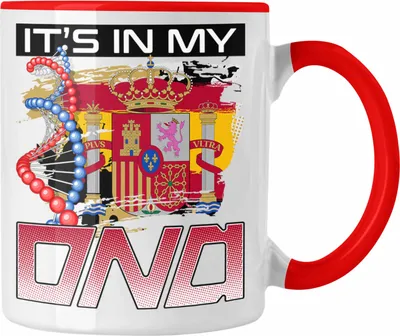 Produktbild von Trendation - Spanien Tasse Geschenk für Spanier Geschenkidee Spruch Its In My DNA (Rot)