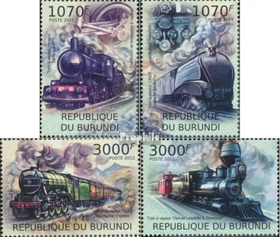Produktbild von Briefmarken Burundi 2012 Mi 2436-2439 (kompl.Ausg.) postfrisch Dampflokomotiven