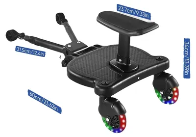 Obrázok produktu pre Buggy Board, nastaviteľné funkcie, pohodlné sedadlo, čierna farba