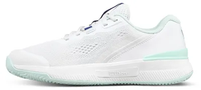 Image de WILSON INTRIGUE PRO - Chaussures de tennis pour femmes, couleur blanche et turquoise, taille 8