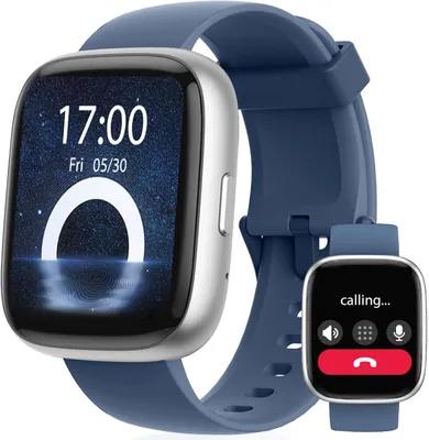 Smartwatch Damen Herren 1.83 Zoll Fitnessuhr mit Bluetooth Anrufen Alexa Herzfrequenz Schlafmonitor 100 Sportmodi IP68