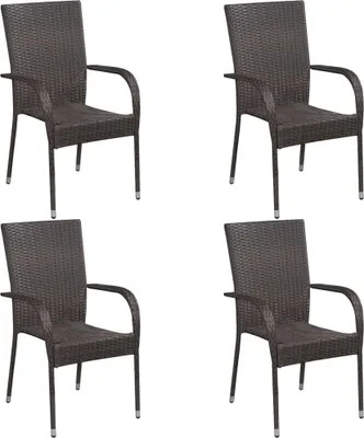Produktbild von vidaXL 5-tlg. Garten-Essgruppe Poly Rattan Braun