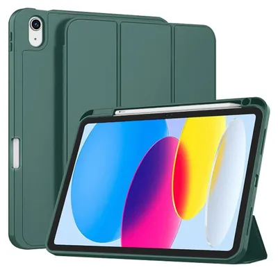 Produktbild von Techsuit Flex Trifold Tablet-Hülle mit Pencil-Halter für Apple iPad 2022 - Grün