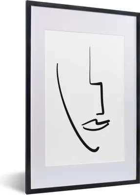 Produktbild von MuchoWow® Gerahmtes Poster Frau - Gesicht - Lippen 40x60 cm - Poster mit Schwarzem Bilderrahmen Wandposter Rahmen Foto Bilder - Poster in Rahmen