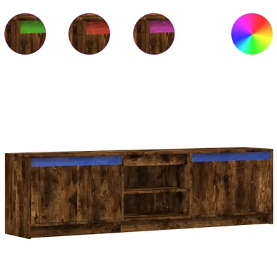 Produktbild von TV-Schrank mit LED-Beleuchtung Räuchereiche 180x34x50 cm