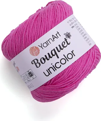 Produktbild von YarnArt Bouquet Unicolor Wolle, 100% Baumwolle, 100g, 200m, Candy Pink, perfekt für Frühling/Sommer