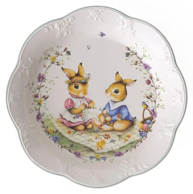 Zdjęcie produktu dla Villeroy & Boch, miska "Spring Fantasy", średnia, do pikników, 25 x 25 x 4 cm, zielona i biała, numer produktu: 1486443820, kod EAN: 4003686409484