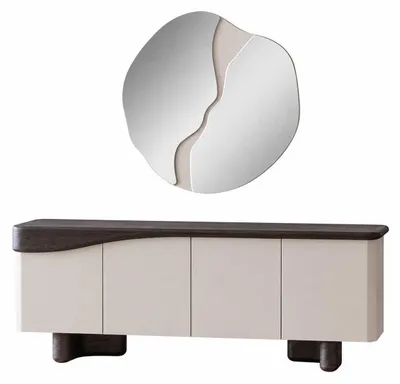 Produktbild von Buffetschrank Komplettes Sideboard mit Spiegel Kommode Stauraummöbel