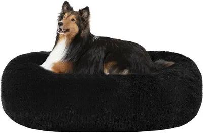 Productafbeelding van Orthopedisch hondenbed, ongeveer 80 cm diameter, zwart, wasbaar
