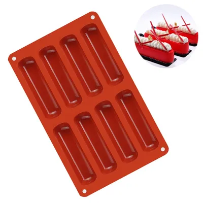 Produktbild von Silikonform für Müsliriegel, 8 Mulden, Energieriegel Maker Backform für Muffin, Brownie, Cornbrot, Käsekuchen, Pudding, Kuchen und Seife