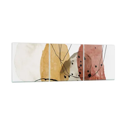 Produktbild von Bilder auf glas - 3 Teile - Aquarell Abstraktion Formen - 150x50cm - Glasbilder - Wandbilder - Bilder - Wanddekoration aus Glas - Glas Bilder - Wandbild auf Glas - GCA150x50-4658