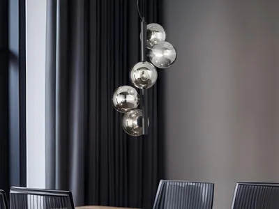 Produktbild von LED Pendellampe mehrflammig Schwarz Lampenschirme Rauchglas - EsstischLampen