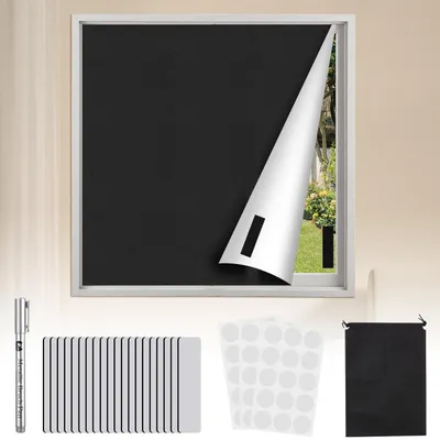 Produktbild von Blackout Rollo ohne Bohren 3m x 145cm, 100% Lichtdichtes Sonnenschutzrollo für Fenster, Dachfenster & Velux, mit Nano-Klebeband & Aufbewahrungstasche