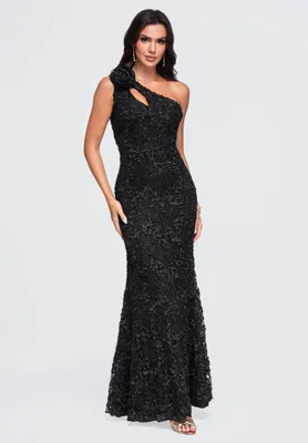 Produktbild von LARICA Kleid elegantes Design asymmetrisch LA-OM-DLR407 black M