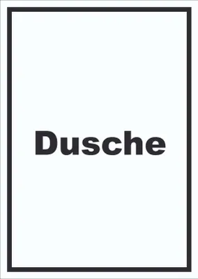 Produktbild von Dusche Schild mit Text waschen Hygiene hochkant A1 Rückseite selbstklebend