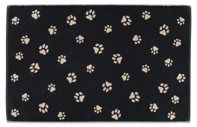 Produktbild von Cawö Badematte Duschvorleger We love Dogs 6247-93 Pfoten Schwarz 50x80