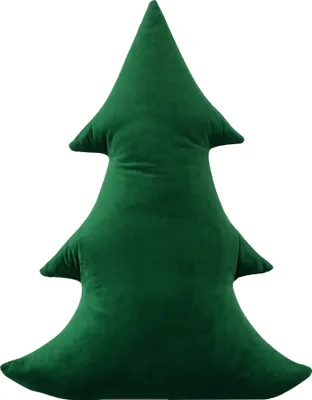 Produktbild von Dekokissen in Form eines Weihnachtsbaums, grüner Samt, Größe L