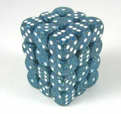 Produktbild von Chessex Sea Speckled D6 12mm Würfelset (36 Stück)