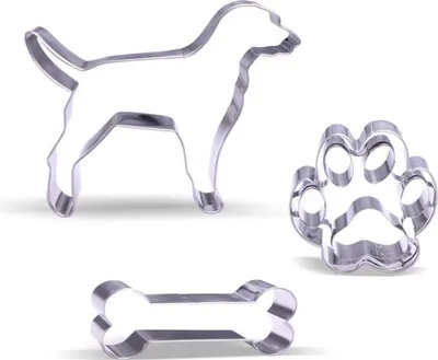 Image de Set d'emporte-pièces chien - 3 pièces qualité alimentaire acier inoxydable