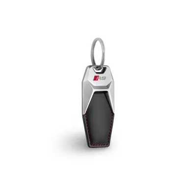 Immagine prodotto di Portachiavi per Audi RS – Portachiavi in pelle premium con custodia in metallo e cuciture decorative rosse