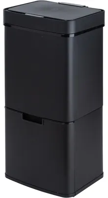 Zdjęcie produktu dla Klarstein Royal Trash Kosz na śmieci z czujnikiem, 72 L w 4 pojemnikach, Odpady zmieszane i segregowane: 43 i 2 x 12,5 L, Pojemnik na bioodpady: 4 L, Automatyczne otwieranie i zamykanie, czarny