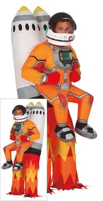 Image de Pilote Fusée Aventure Costume Carnaval Inflatable Fun Party Outfit Rêve d'astronaute, Couleur : Orange