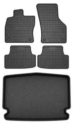 Zdjęcie produktu dla Dywaniki gumowe + mata bagażnika do Volkswagen Golf VII 2014- (dolny poziom podłogi) – czarne, dopasowane – Wielganizator SolidPRO