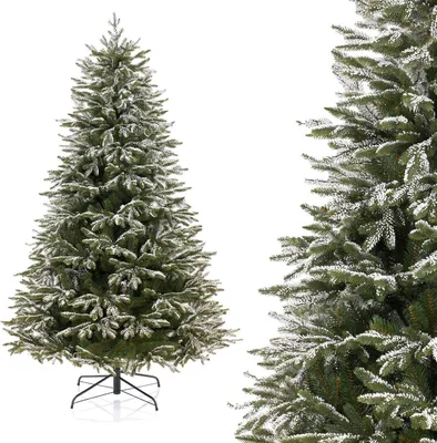 Produktbild von Weihnachtsbaum RICHARD - Künstlicher Christbaum Tannenbaum mit Schnee - Aus hochwertigem polyethylen - Mit Metallständer, Größe:220 cm