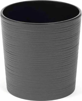 Image de SIENA GARDEN Jardinière LOCON GROOVE, anthracite aspect rainuré, Ø 30 x 30,5 cm