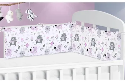 Zdjęcie produktu dla Barierka do łóżeczka dziecięcego – 70 x 28 cm – różowa