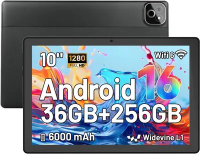 Produktbild von Tablet 10 Zoll mit Android 16, Octa-Core, 256 GB Speicher (bis 1 TB), 36 GB RAM, WiFi 6, Gesichtserkennung, IPS Display 1280x800, Dual-Kamera