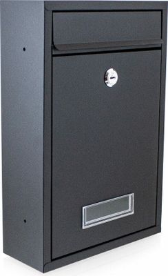 Bituxx Briefkasten klein mit Namensschild Schwarz MS-16848
