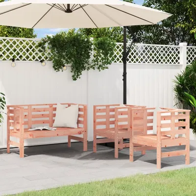 Image de Ensemble de salon de jardin exclusif, 3 pièces, en bois massif de douglas