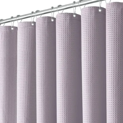Imagen del producto de Cortina de ducha con estampado de waffles, 180 x 180 cm, color lavanda