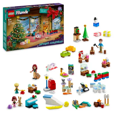 Produktbild von LEGO Friends Adventskalender 2024, vorweihnachtliches Kinderspielzeug mit 5 Charakteren und 3 Tieren, Lernspielzeug, Geschenkidee für Mädchen und Jungen ab 6 Jahren, Weihnachtsgeschenk 42637