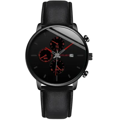 Zdjęcie produktu dla Elegancki Zegarek Męski York Czarny/Czerwony - Styl i Komfort KP14754