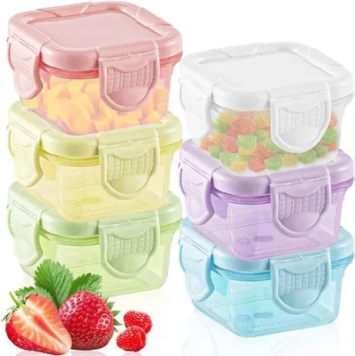 Immagine prodotto di Piccoli contenitori per il ghiaccio con coperchio - confezione da 6 - contenitori per alimenti - ideali per salse - per la conservazione degli alimenti