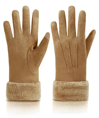 Produktbild von Damen Winter Handschuhe Fleece Gefüttert Warm Touchscreen L Braun