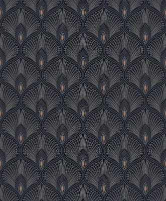 Zdjęcie produktu dla Masureel Tapeta motyw art déco czarnym - 632123 - 53 cm x 10.05 m