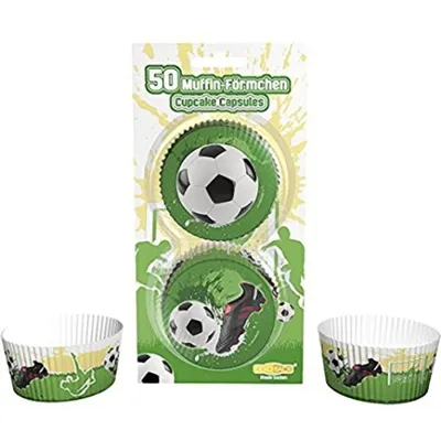 Produktbild von Fußball Muffinförmchen 50 Stück, 1 Set